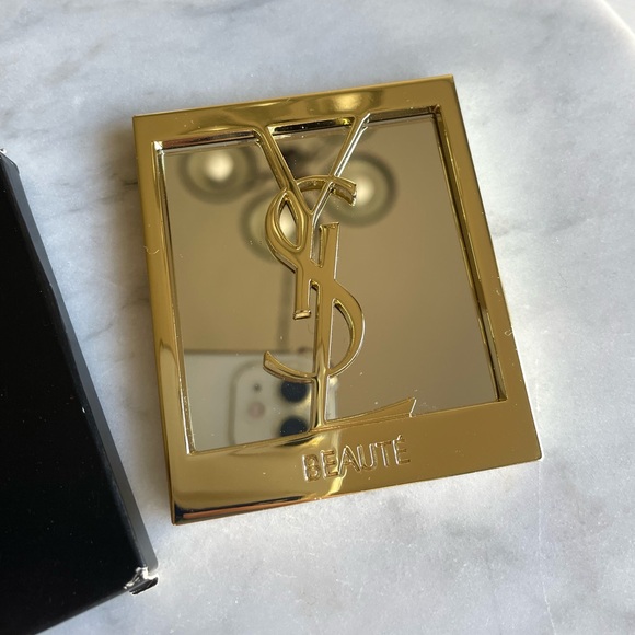 YSL Makeup Mirror Gold with Logo Yves Saint Laurent - Picture 3 of 5
